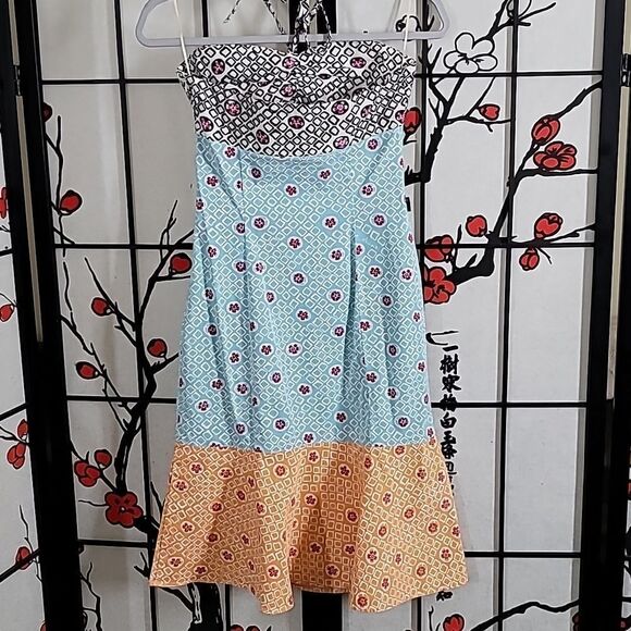 Vintage Moschino Mixed Print Halter Dress - Picture 6 of 8